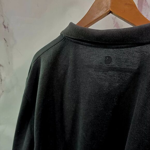 Carhartt Shirt Mens XL Black Polo Original Fit Cotton Button Short Sleeve - Picture 6 of 10